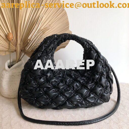 Replica Valentino Small Nappa Spikeme Hobo Bag VW2B0H82 Black