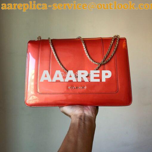 Replica Bvlgari Serpenti Forever Flap Cover Bag in Metallic Orange 397 4