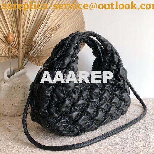 Replica Valentino Small Nappa Spikeme Hobo Bag VW2B0H82 Black 3