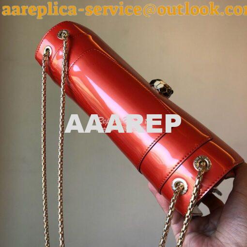 Replica Bvlgari Serpenti Forever Flap Cover Bag in Metallic Orange 397 6