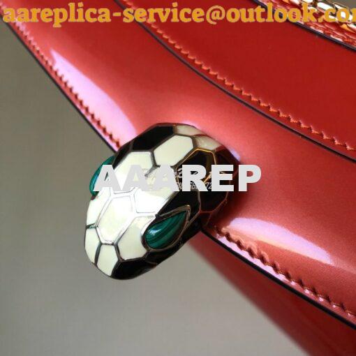 Replica Bvlgari Serpenti Forever Flap Cover Bag in Metallic Orange 397 9