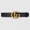 Replica Gucci Leather belt with Double G buckle brown 406831 10