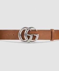 Replica Gucci Leather belt with Double G buckle cuir 406831