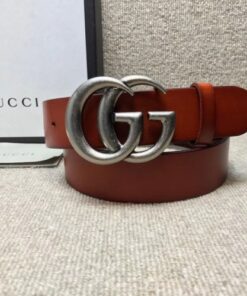 Replica Gucci Leather belt with Double G buckle cuir 406831 2