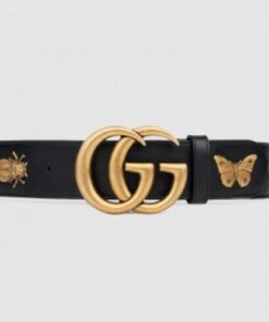 Replica Gucci Black Leather Belt With Animal Studs 2