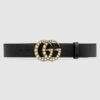 Replica Gucci Leather belt with Double G buckle with snake cuir 458949 4