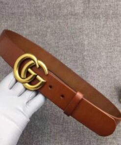 Replica Gucci Camarel Leather Belt With Double G Buckle 2