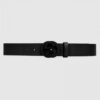 Replica Gucci Leather belt with interlocking G buckle 474345 4