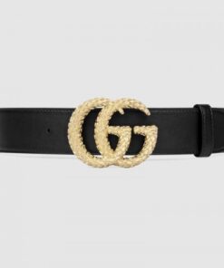 Replica Gucci Belt with textured Double G buckle 582348