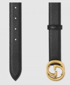 Replica Gucci Leather belt with interlocking G buckle 474345 2