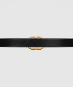 Replica Gucci GG Marmont leather belt with shiny buckle 2