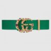 Replica Gucci Leather belt with Double G buckle 563696 5