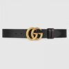 Replica Gucci Leather belt with Double G buckle 563696 4