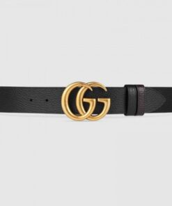 Replica Gucci Reversible leather belt with Double G buckle 474350