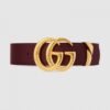 Replica Gucci Leather belt with Double G buckle 563696