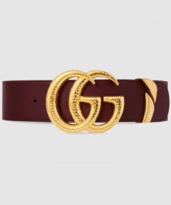 Replica Gucci Leather belt with Double G buckle 563696