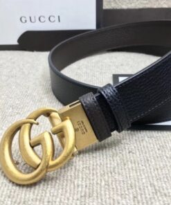 Replica Gucci Reversible leather belt with Double G buckle 474350 2