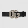 Replica Gucci Leather belt with lion head buckle 587800 5