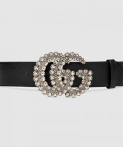 Replica Gucci Leather belt with Double G buckle 582100