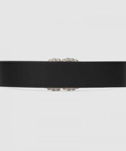 Replica Gucci Leather belt with Double G buckle 582100 2