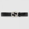 Replica Gucci Leather belt with lion head buckle 587800 4