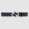 Replica Gucci Signature belt with G buckle Grey 411924 7