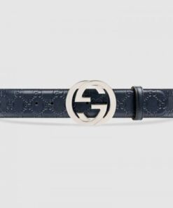 Replica Gucci Signature leather belt with Interlocking G buckle