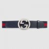 Replica Gucci Leather belt with Double G buckle 1.5" width 10