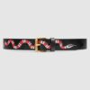 Replica Gucci Leather belt with Double G buckle 1.5" width 9