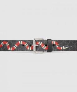 Replica Gucci GG belt with Kingsnake print 434520