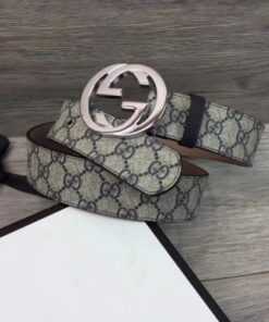 Replica Gucci GG Supreme belt with G buckle 411924 2