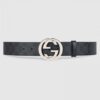 Replica Gucci Leather belt with Double G buckle 397660 4