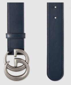 Replica Gucci Leather belt with Double G buckle 397660 2