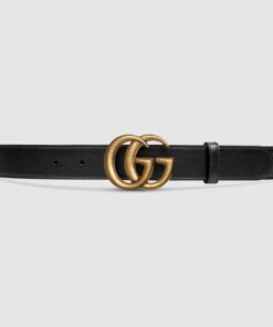 Replica Gucci Leather belt with Double G buckle 414516