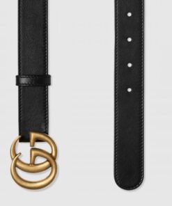 Replica Gucci Leather belt with Double G buckle 414516 2