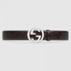 Replica Gucci Leather belt with Double G buckle black 406831 6