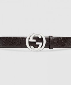 Replica Gucci Signature belt with G buckle Brown 411924