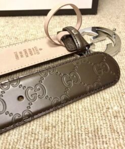 Replica Gucci Signature belt with G buckle Brown 411924 2