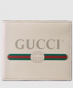 Replica Gucci White Print Leather Bi-fold Wallet