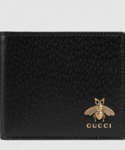 Replica Gucci Animalier Bi-fold Wallet In Black Leather