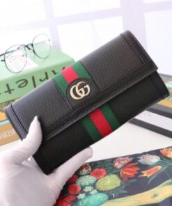 Replica Gucci Black Leather Ophidia Continental Wallet 2