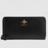 Replica Gucci Bee Star Zip Around Wallet In Black Leather 8