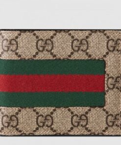 Replica Gucci Beige Web GG Supreme Bi-fold Wallet