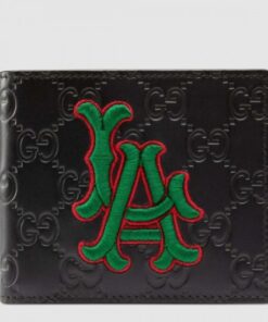 Replica Gucci Black Signature Bi-fold Wallet With LA Angels Patch