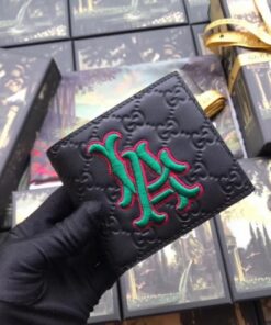 Replica Gucci Black Signature Bi-fold Wallet With LA Angels Patch 2