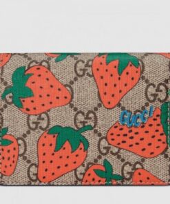 Replica Gucci GG Gucci Strawberry Print Card Case Wallet