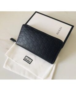 Replica Gucci Black Signature Leather Zippy Organizer Wallet 2