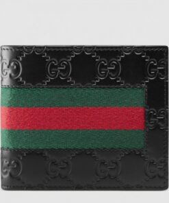 Replica Gucci Black Signature Web Bi-fold Wallet