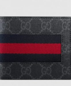 Replica Gucci Black Web GG Supreme Bi-fold Wallet