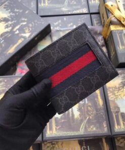 Replica Gucci Black Web GG Supreme Bi-fold Wallet 2